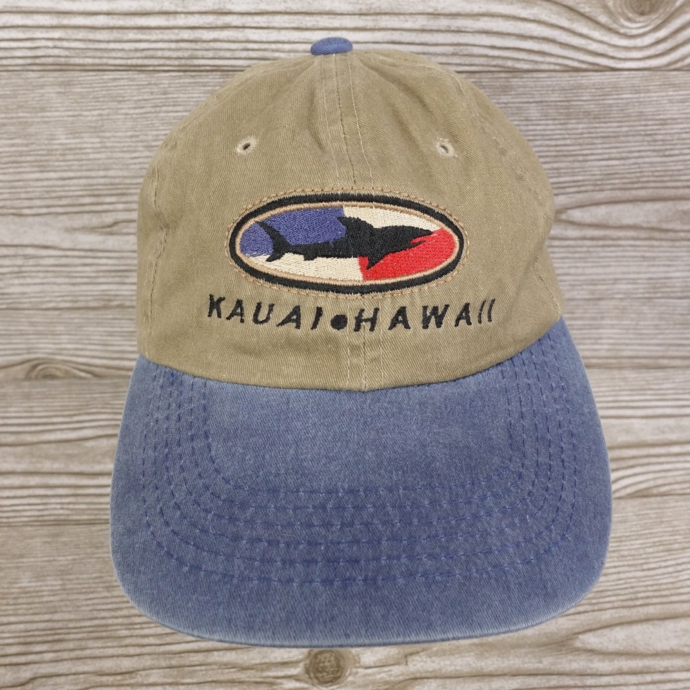 KAUI HAWAII SHARK LOGO FISH TRAVEL TOURIST BASEBALL HAT DAD CAP